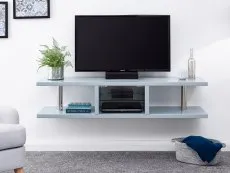 GFW GFW Polar Grey High Gloss Wall Mounted TV Cabinet with LED Lighting