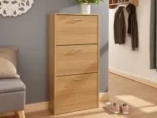 GFW GFW Stirling Oak 3 Tier Shoe Cabinet