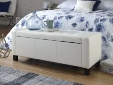 GFW GFW Verona White Faux Leather Ottoman Storage Bench