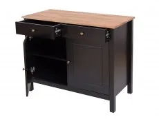 LPD LPD Copenhagen Black and Oak 2 Door 2 Drawer Sideboard