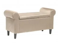 LPD LPD Highgrove Beige Velvet Ottoman Storage Bench