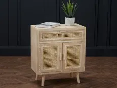 LPD Toulouse Rattan and Oak 2 Door 1 Drawer Compact Sideboard