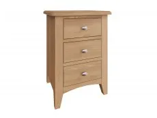 Kenmore Dakota Oak 3 Drawer Large Bedside Table (Assembled)