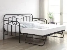 Flintshire Furniture Flintshire Axton 3ft Single Sand Blast Black Metal Day Bed Frame