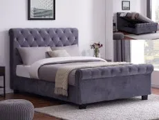 Flintshire Furniture Flintshire Whitford 4ft6 Double Grey Fabric Ottoman Bed Frame