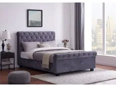 Flintshire Furniture Flintshire Whitford 5ft King Size Grey Fabric Ottoman Bed Frame