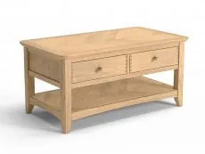 Archers Archers Oslo 2 Drawer Light Oak Wooden Coffee Table (Assembled)