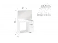 Birlea Furniture & Beds Birlea Ava White 5 Drawer Dressing Table and Mirror