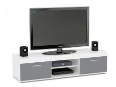 Birlea Furniture & Beds Birlea Edgeware White and Grey High Gloss TV Unit