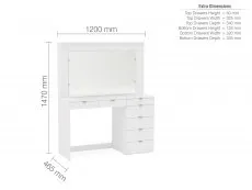 Birlea Furniture & Beds Birlea Chloe White 7 Drawer Dressing Table and Mirror