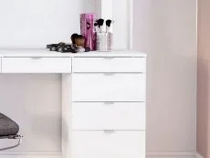 Birlea Furniture & Beds Birlea Chloe White 7 Drawer Dressing Table and Mirror