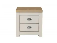 Birlea Furniture & Beds Birlea Highgate Cream and Oak Effect 2 Drawer Bedside Table