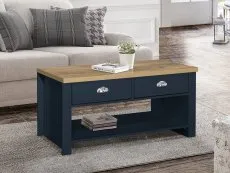 Birlea Furniture & Beds Birlea Highgate Navy and Oak Effect 2 Drawer Coffee Table