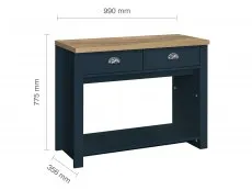 Birlea Furniture & Beds Birlea Highgate Navy and Oak Effect 2 Drawer Console Table