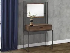 Birlea Furniture & Beds Birlea Houston Walnut Effect Dressing Table & Mirror