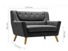 Birlea Furniture & Beds Birlea Lambeth Medium Grey Fabric Sofa