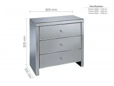 Birlea Furniture & Beds Birlea Seville Mirrored 3 Drawer Chest (Assembled)