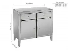 Birlea Furniture & Beds Birlea Valencia Mirrored 2 Drawer 2 Door Sideboard (Assembled)