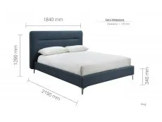 Birlea Furniture & Beds Birlea Finn 5ft King Size Steel Blue Fabric Bed Frame