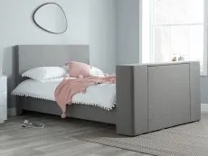 Birlea Furniture & Beds Birlea Plaza 5ft King Size Grey Fabric TV Bed Frame