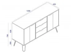 Core Products Core Augusta Driftwood and Calico Medium Sideboard with 2 Door 3 Drawer