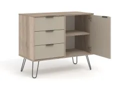 Core Products Core Augusta Driftwood and Calico 1 Door 3 Drawer Small Sideboard