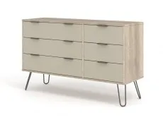 Core Products Core Augusta Driftwood and Calico 3+3 Drawer Wide Chest of Drawers