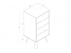 Core Products Core Augusta Driftwood and Calico 4 Drawer Narrow Chest of Drawers