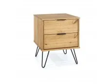 Core Products Core Augusta Waxed Pine 2 Drawer Bedside Table