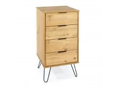 Core Products Core Augusta Waxed Pine 4 Drawer Narrow Chest of Drawers