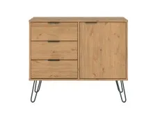 Core Products Core Augusta Waxed Pine Small Sideboard with 1 Door 3 Drawers