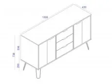 Core Products Core Augusta White Medium Sideboard with 2 Door 3 Drawer