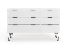 Core Products Core Augusta White 3+3 Drawer Wide Chest of Drawers