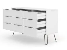 Core Products Core Augusta White 3+3 Drawer Wide Chest of Drawers