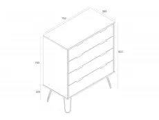 Core Products Core Augusta White 4 Drawer Chest of Drawers