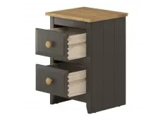 Core Products Core Capri Carbon and Waxed Pine 2 Drawer Petite Bedside Table