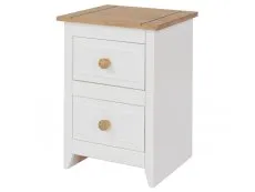 Core Products Core Capri White 2 Drawer Petite Bedside Table