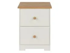 Core Products Core Colorado White and Oak 2 Drawer Petite Bedside Table