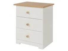 Core Products Core Colorado White and Oak 3 Drawer Bedside Table