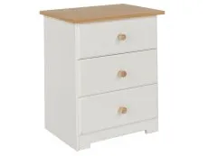 Core Products Core Colorado White and Oak 3 Drawer Bedside Table