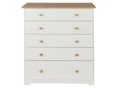 Core Products Core Colorado White and Oak 5 Drawer Chest of Drawers