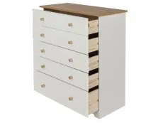 Core Products Core Colorado White and Oak 5 Drawer Chest of Drawers