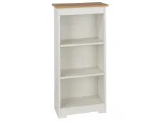 Core Products Core Colorado White and Oak Low Narrow Bookcase