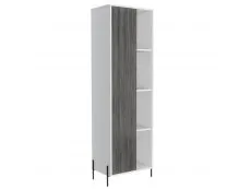 Core Products Core Dallas White and Grey Oak Tall 1 Door Storage and Display Cabinet