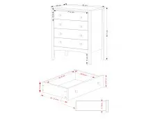 Core Products Core Como Light Grey 4 Drawer Chest of Drawers