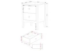 Core Products Core Como White 2 Drawer Bedside Table