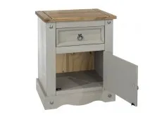 Core Products Core Corona Grey and Pine 1 Door 1 Drawer Bedside Table