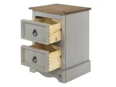 Core Products Core Corona Grey and Pine 2 Drawer Petite Bedside Table