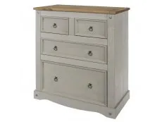 Core Products Core Corona Grey and Pine 2+2 Drawer Chest of Drawers