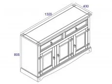 Core Products Core Corona Grey and Pine Medium Sideboard